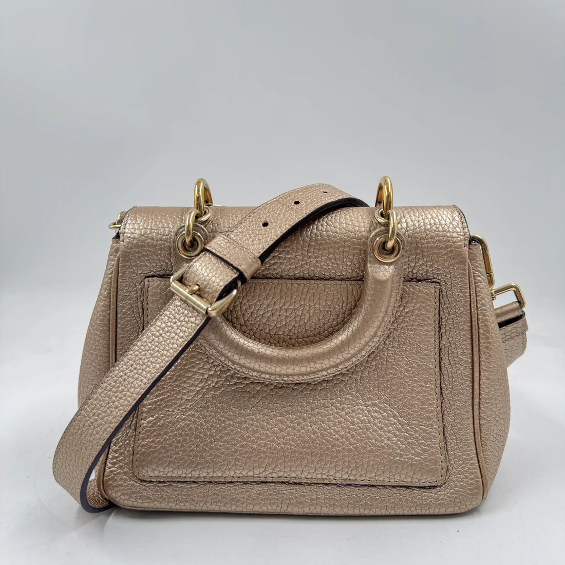 DIOR LEATHER MINI BE METALLIC HANDLE BAG