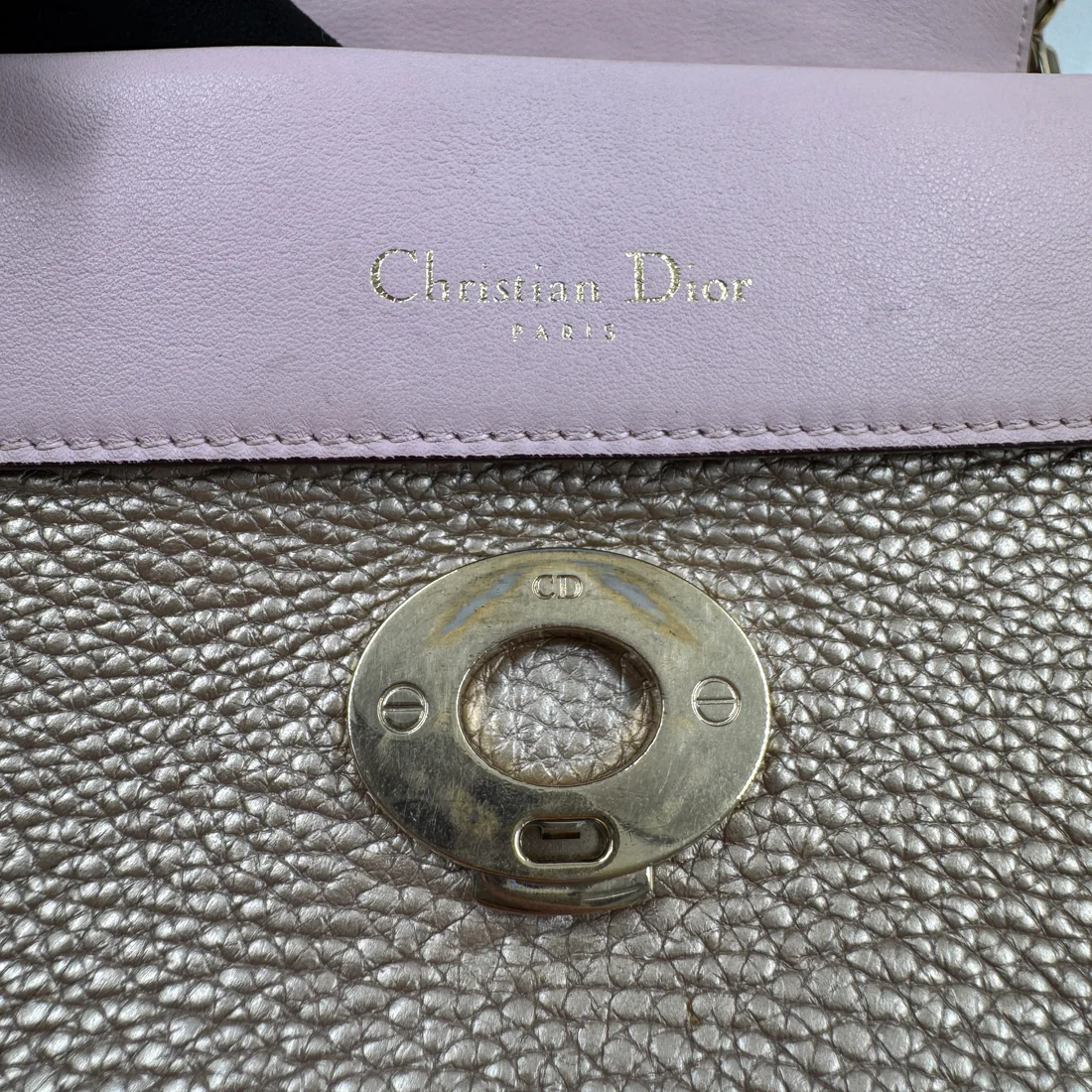 DIOR LEATHER MINI BE METALLIC HANDLE BAG